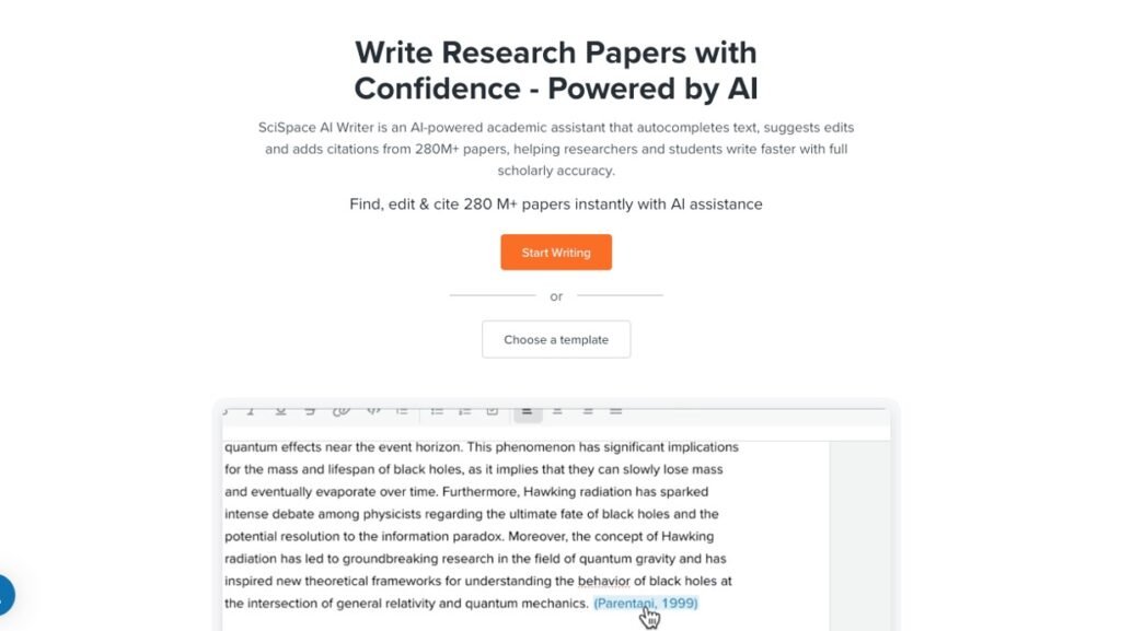 SciSpace AI Writer