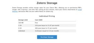 Zotero Pricing